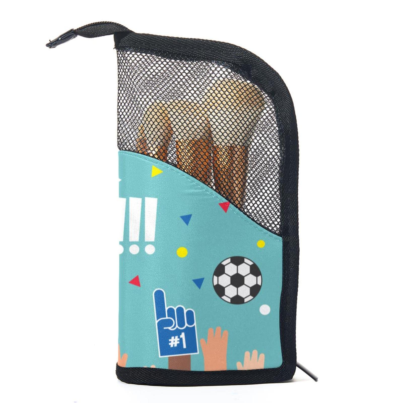 12-Piece Makeup Brush Organizer Bag with Football Design - Portable Travel Cosmetic Brush Holder Case for Professional & Home Makeup Artists | Perfect for Travel, Salon, and On-the-Go Touch Ups