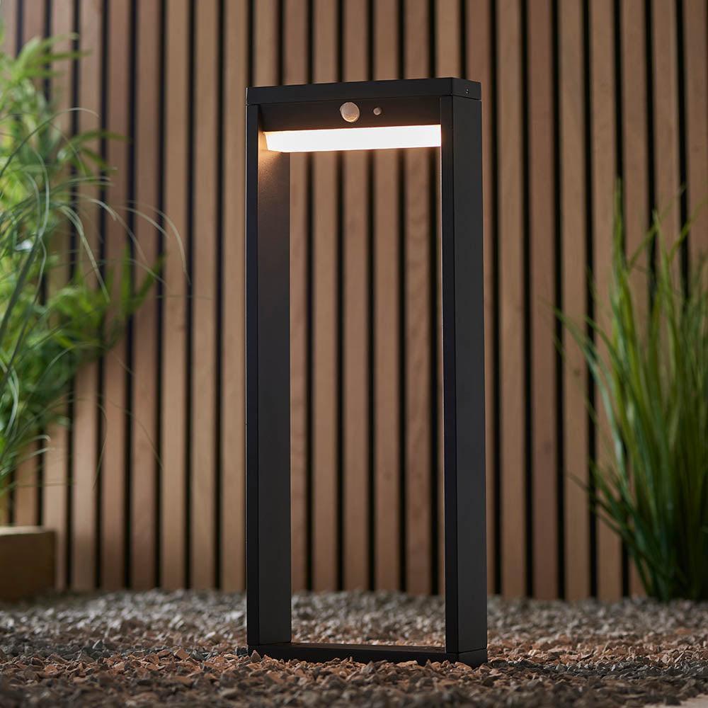 Dannah 1 Light Solar Powered Black Outdoor Lamppost with Motion Sensor PIR - Perfect for Garden, Pathway, Driveway and Patio Lighting