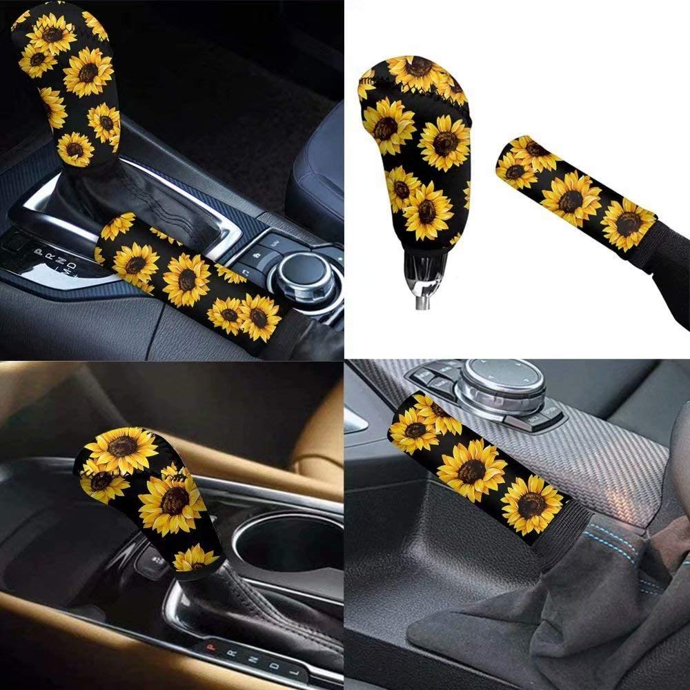 Purple Sugar Skull Car Seat Cover Set with Handbrake Cover, Gear Shift Cover & Headrest Covers - 15-Piece Car Interior Accessories Kit for Halloween & Dia de Los Muertos Themed Car Decor - Perfect for Party Cars, Themed Rides & Automotive Enthusiasts