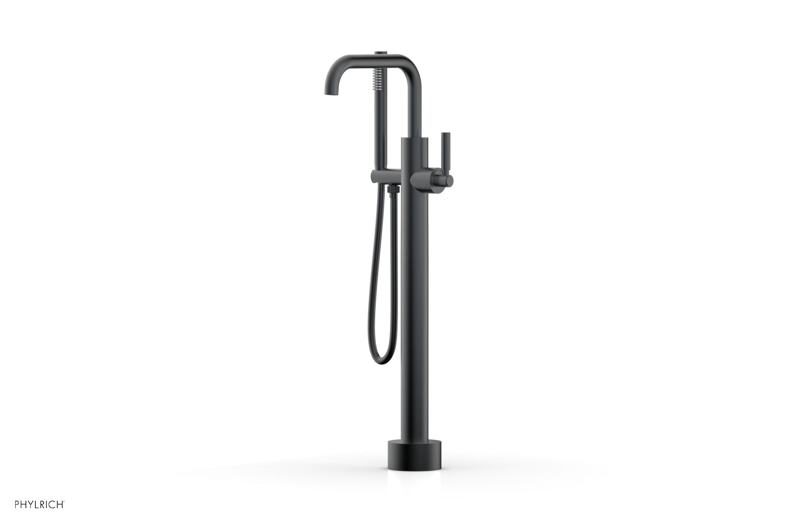 BASIC Low Floor Mount Tub Filler with Lever Handle and Hand Shower D130 45 03 - Perfect for Modern Bathroom Renovations and Spa-Like Shower Experiences