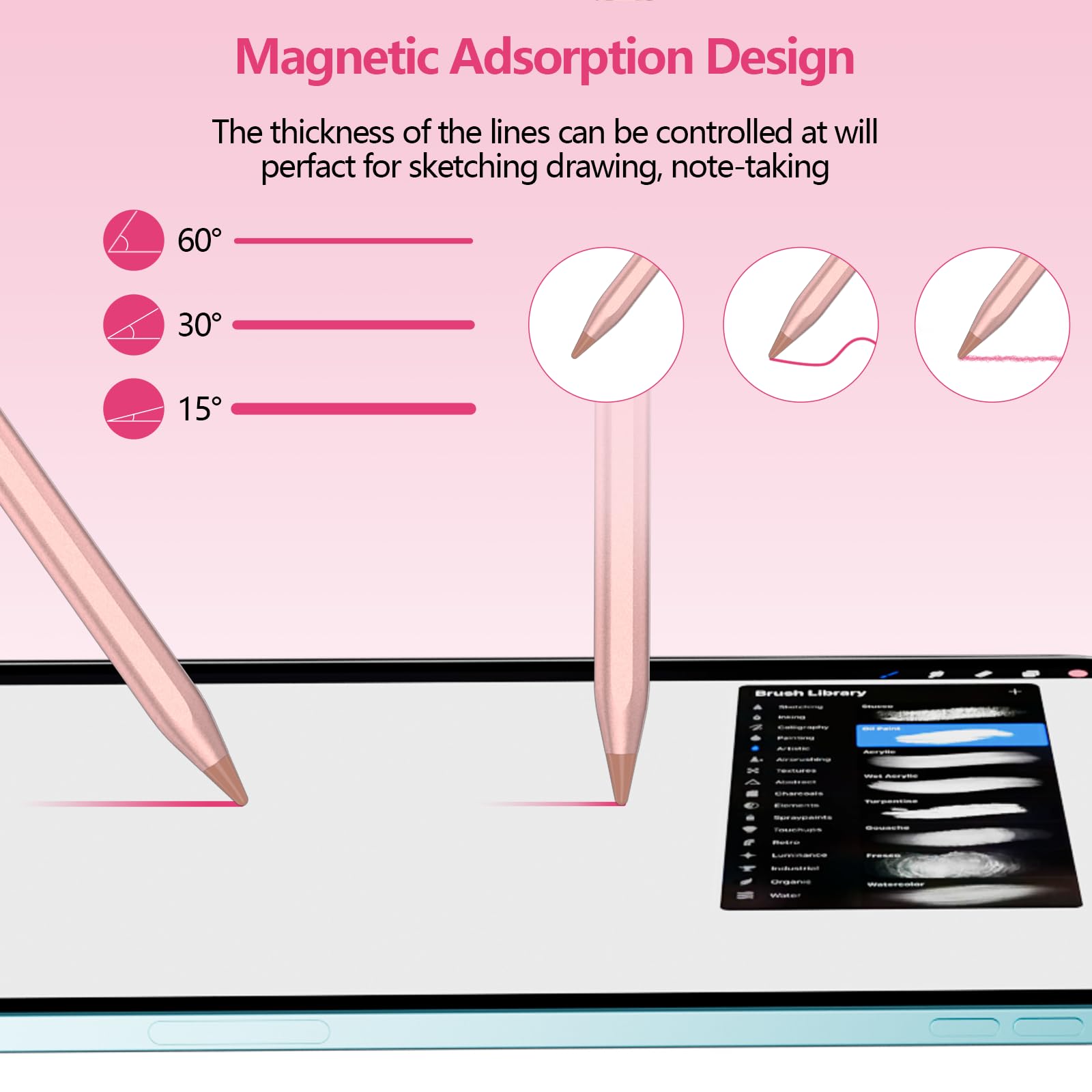Premium iPad Pencil Stylus - Compatible with iPad 2018-2022, iPad 10/9/8/7/6th Gen, Air 5/4/3, Pro 11/12.9