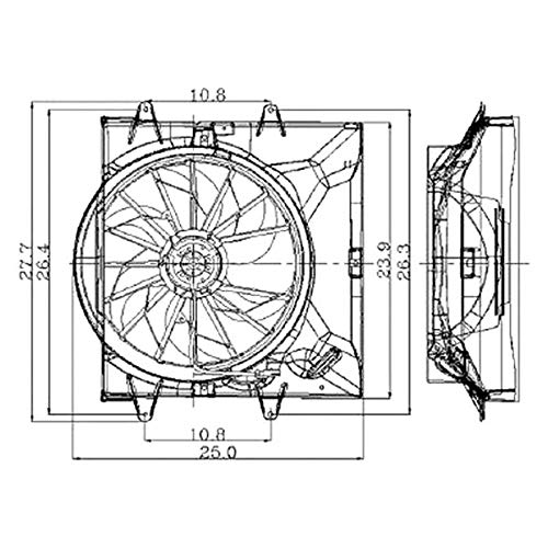 OE Replacement Dual Radiator and Condenser Fan Assembly for JEEP GRAND CHEROKEE 1999-2003 (Partslink CH3115110) - Perfect for Cooling System Repair & Off-Road Adventures