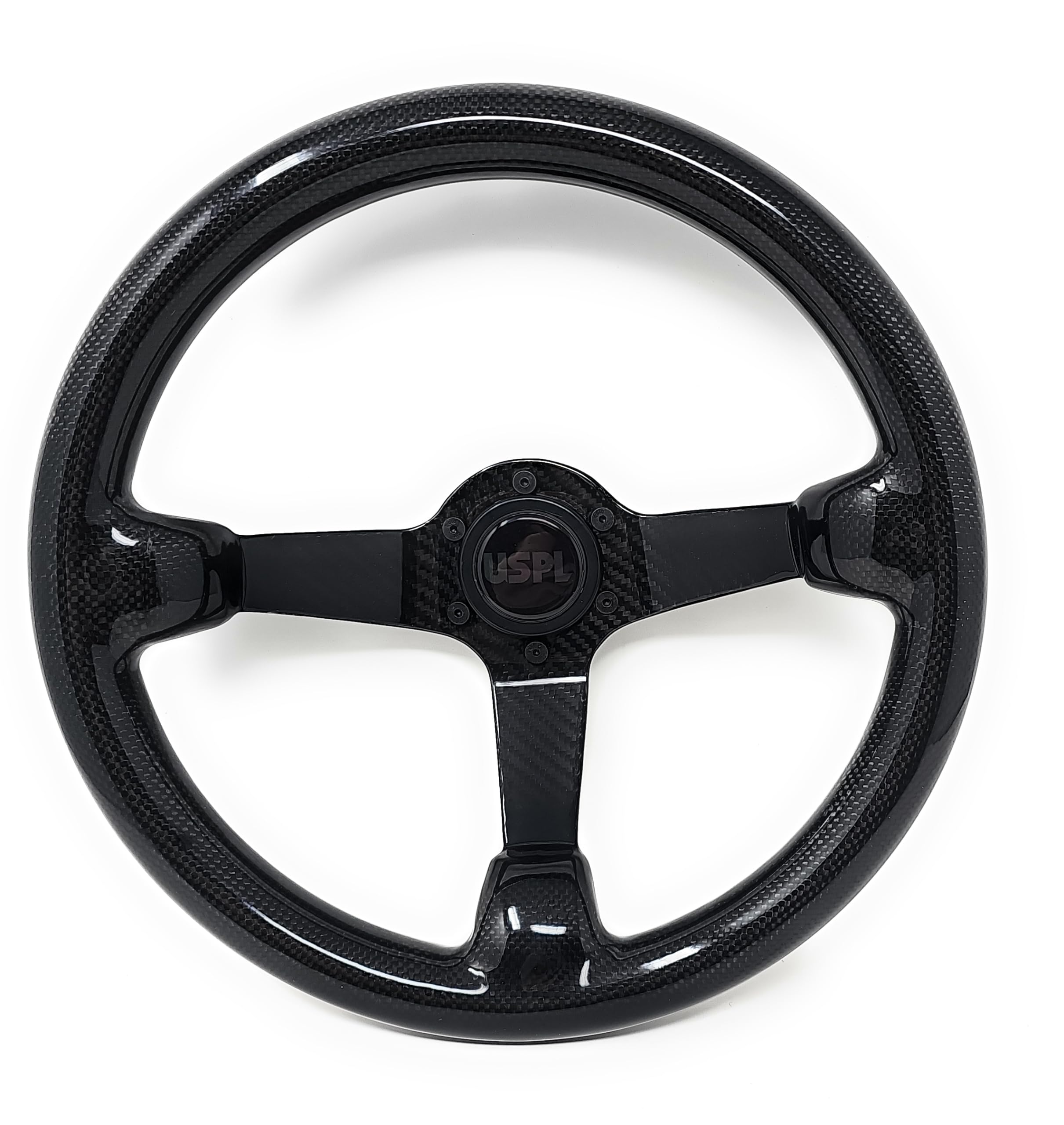 Premium Real Carbon Fiber Steering Wheel - Performance Lab WHEEL-CF007 | Lightweight Racing Wheel for Sports Cars, Drift & Track Day Enthusiasts | Enhanced Grip & Style Upgrade