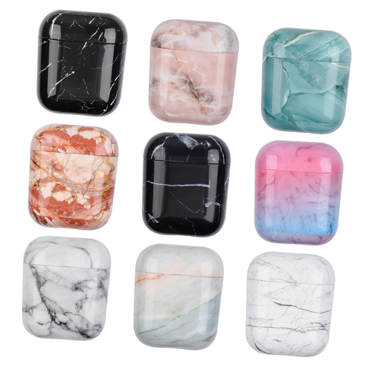 Gadpiparty Hard PC Earbuds Case - Protective Marble Headphone Box for AirPods, Wireless Earbuds - Perfect for Travel, Gym & Daily Storage
