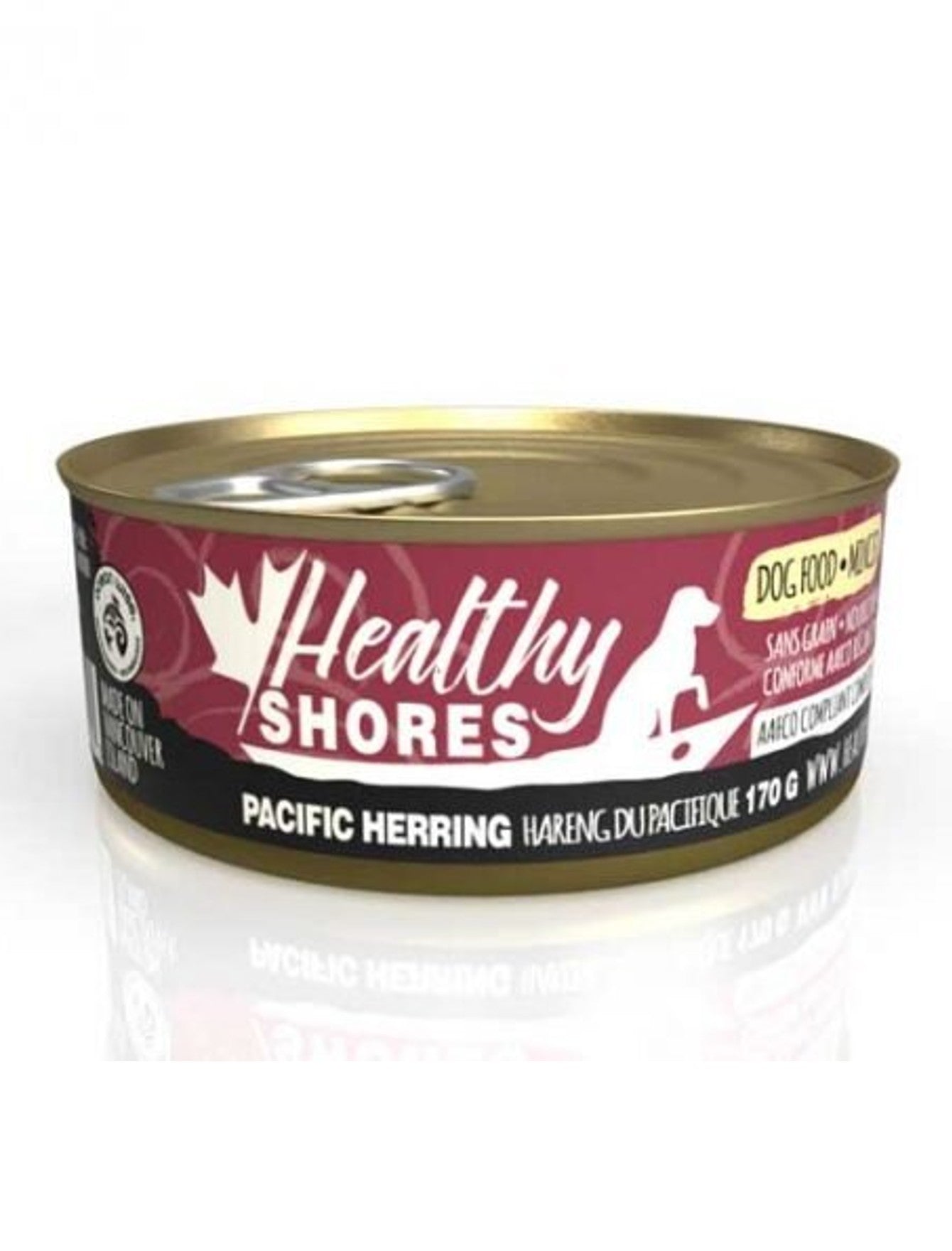 Healthy Shores Wild Caught Pacific Herring Grain-Free Wet Dog Food - High Protein, Omega-3 Rich (12oz & 24oz Cans) - Perfect for Sensitive Stomachs & Skin Health Support