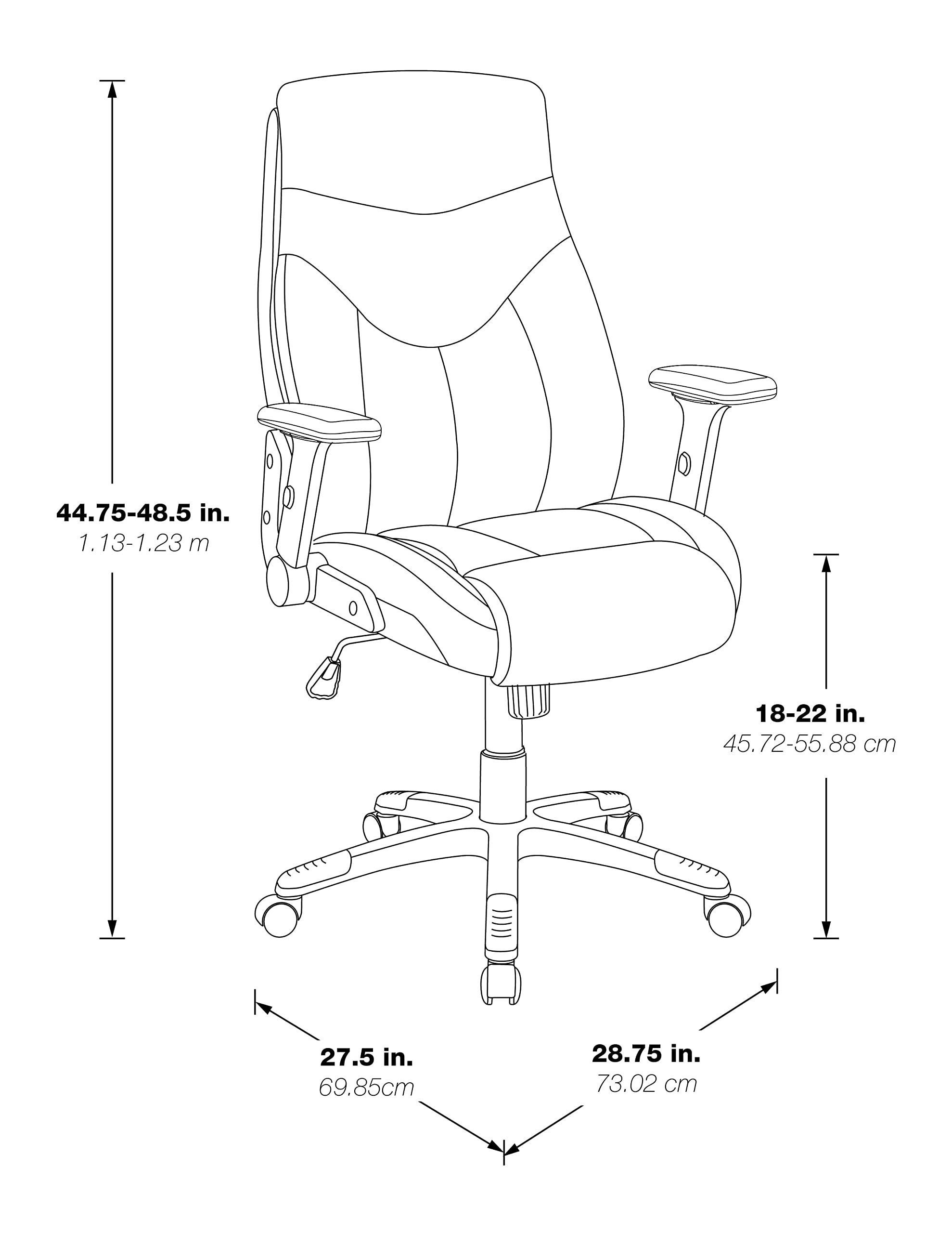 Office Star Executive High Back Bonded Leather Office Chair with Thick Padded Seat & Adjustable Height - Flip Arms, Taupe - Perfect for Home Office, Conference Rooms & Executive Workspaces