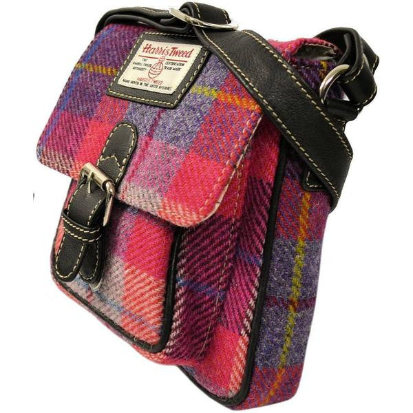 Harris Tweed & Leather Crossbody Bag with Adjustable Buckle Strap - 3 Color Options for Women | Perfect for Work, Travel & Everyday Use