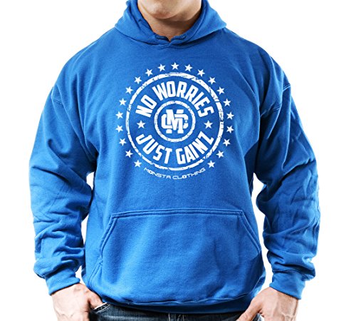 Royal Blue Pullover Hoodie/White Art