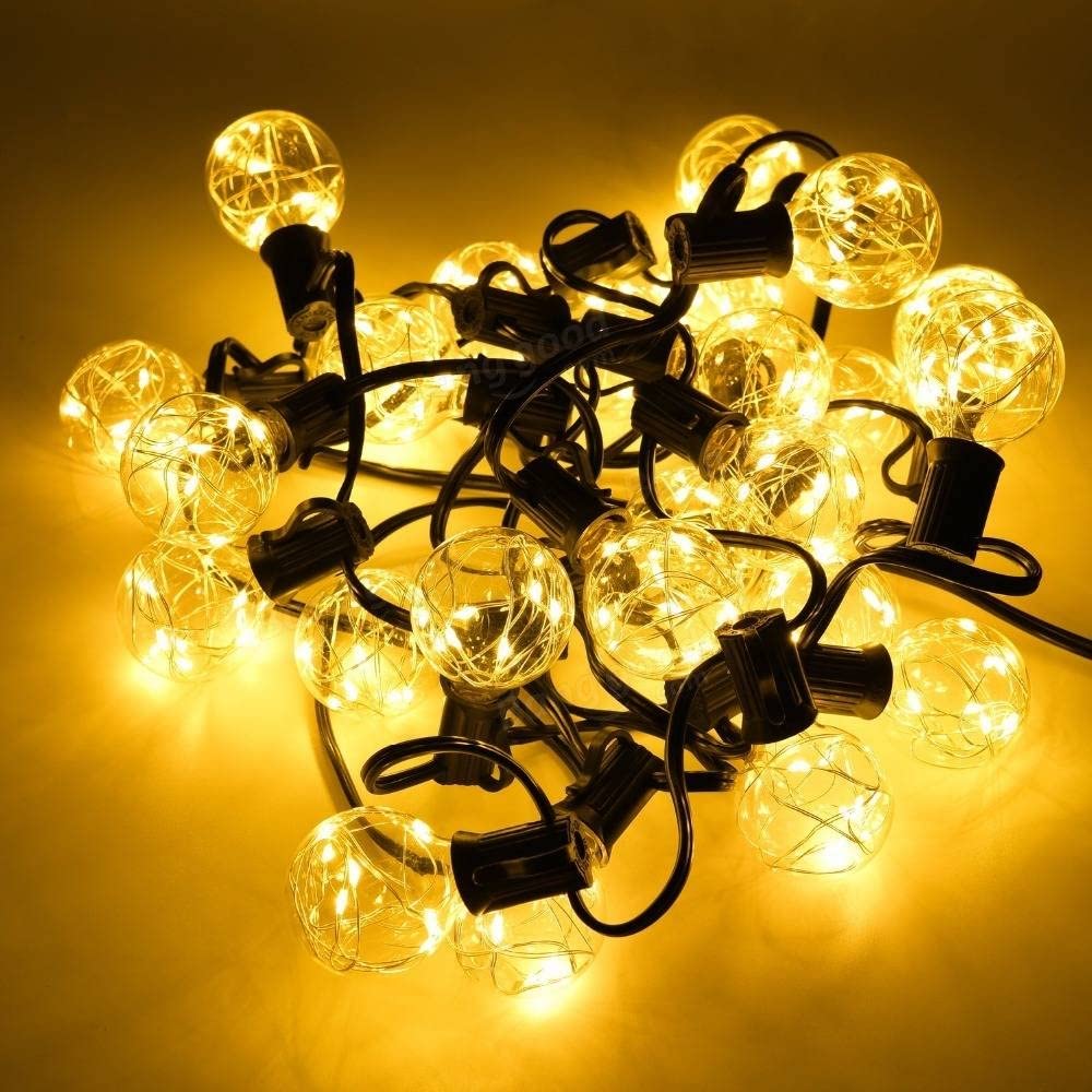 58 FT Outdoor LED String Lights with 50 G40 Globe Bulbs (Includes 3 Spare) - Waterproof Commercial Hanging Lights for Backyard, Porch, Deck, Party & Garden Decor - Perfect for Patio Lighting, Outdoor Dining & Evening Gatherings