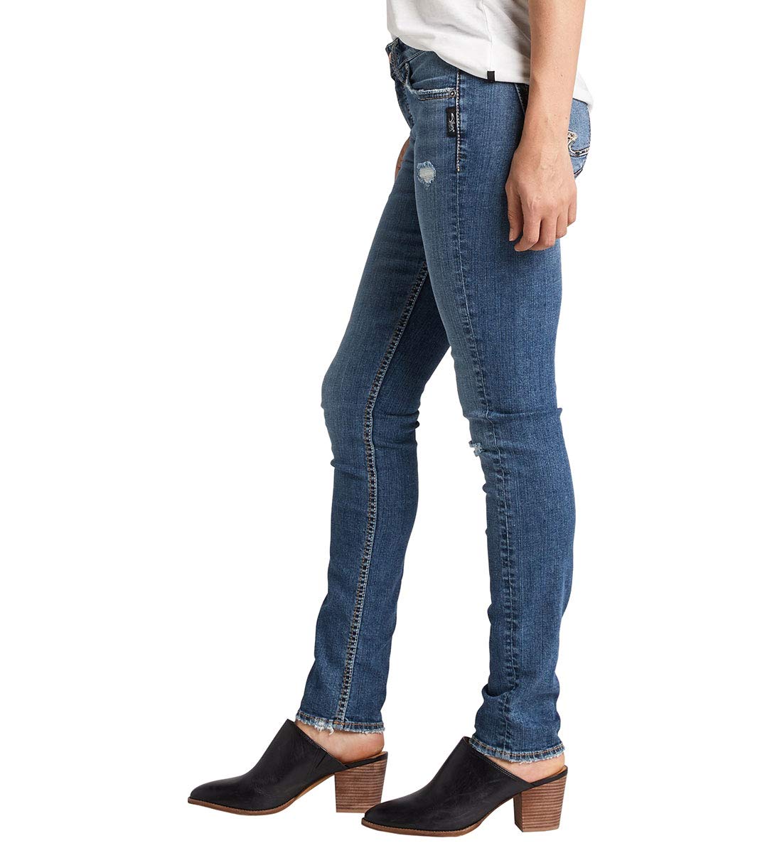 Silver Jeans Co. Women's High Rise Avery Slim Fit Jeans in Indigo Wash - Perfect for Casual Wear, Office & Night Out