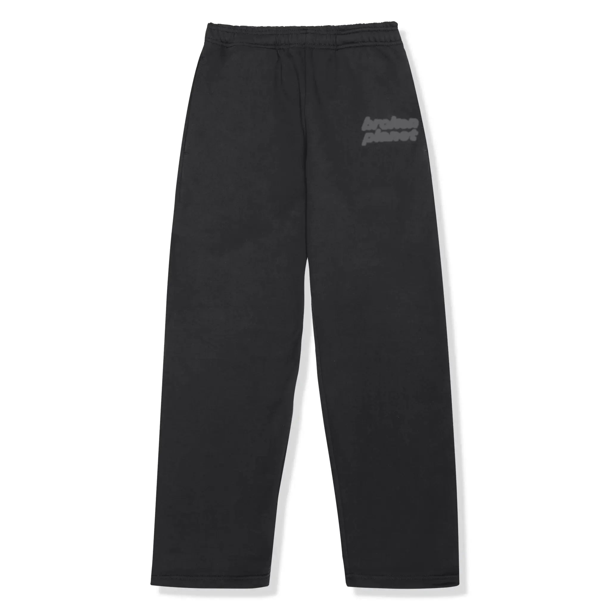 Broken Planet Basics Straight Leg Washed Midnight Black Sweatpants for Men - Comfortable Casual Joggers for Lounge, Gym & Everyday Wear
