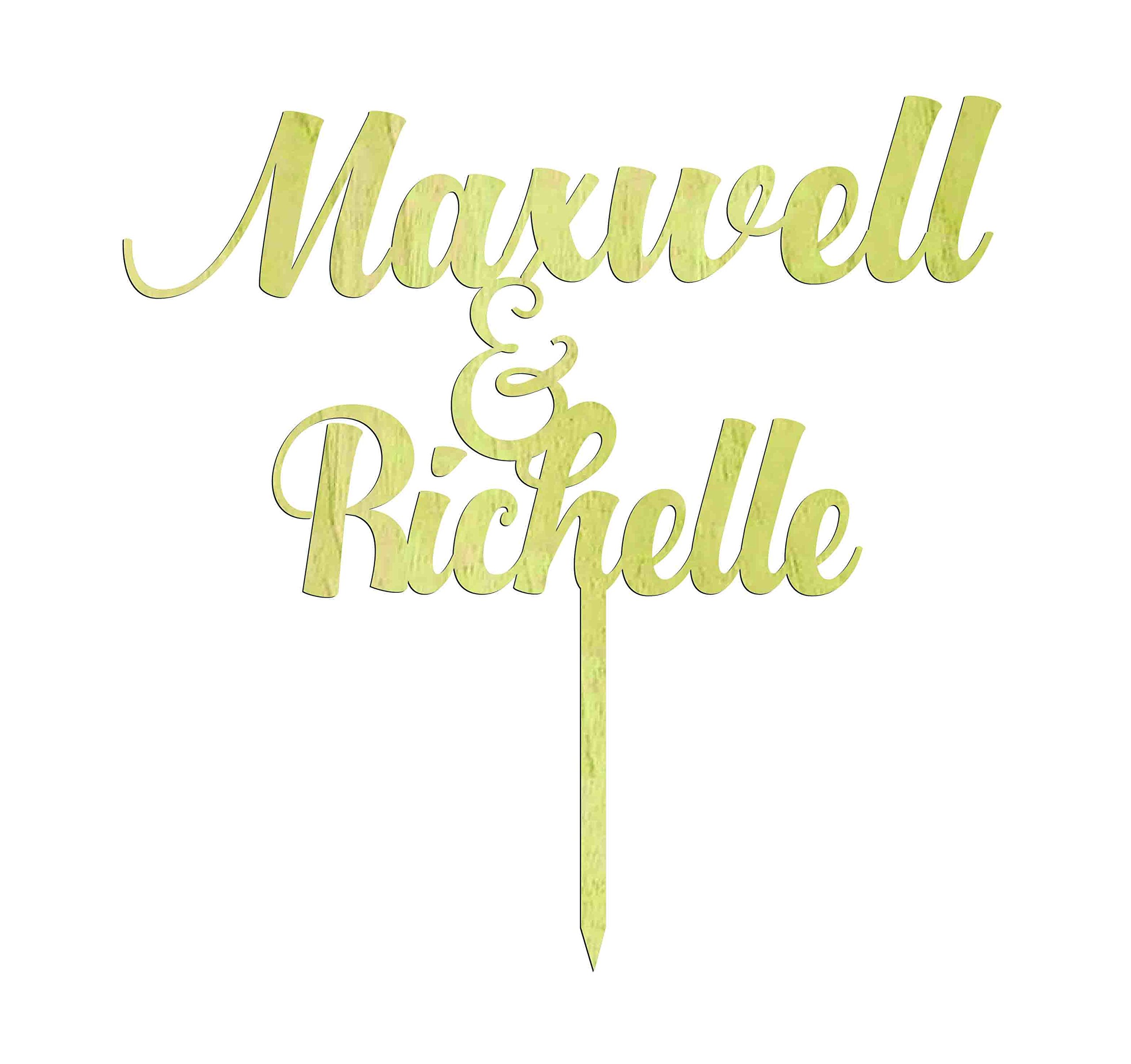 Custom Rustic Wedding Cake Topper with Names - 7