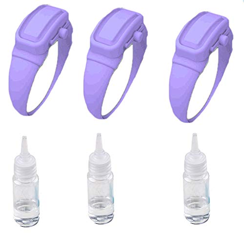 Refillable Hand Sanitizer Wristband Dispenser - Portable Travel Sanitizing Gel Bracelet for Adults & Kids (4 Pack) - Perfect for Travel, School, Gym and Outdoor Activities