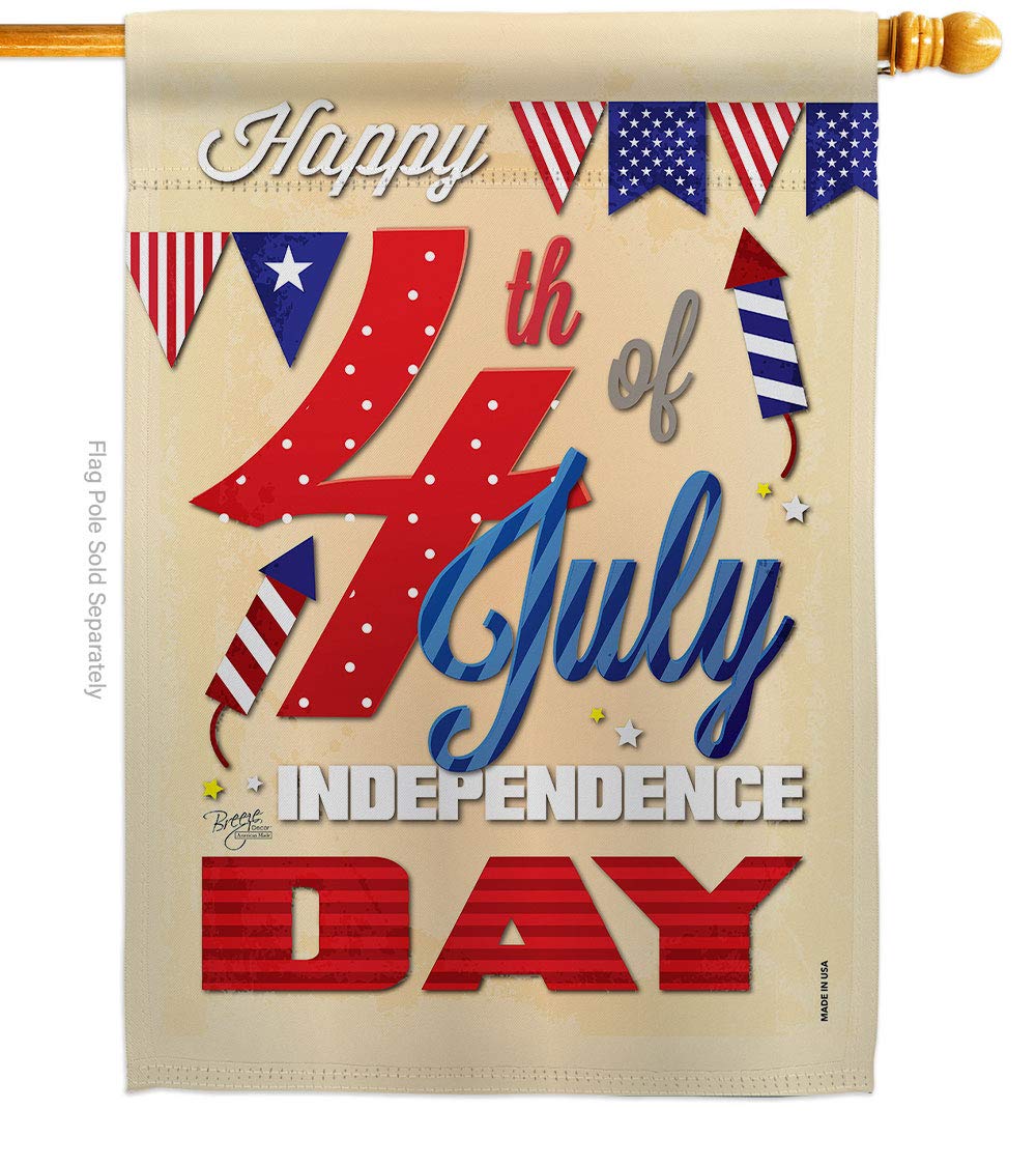 Happy 4th July Americana House Flag 28x40