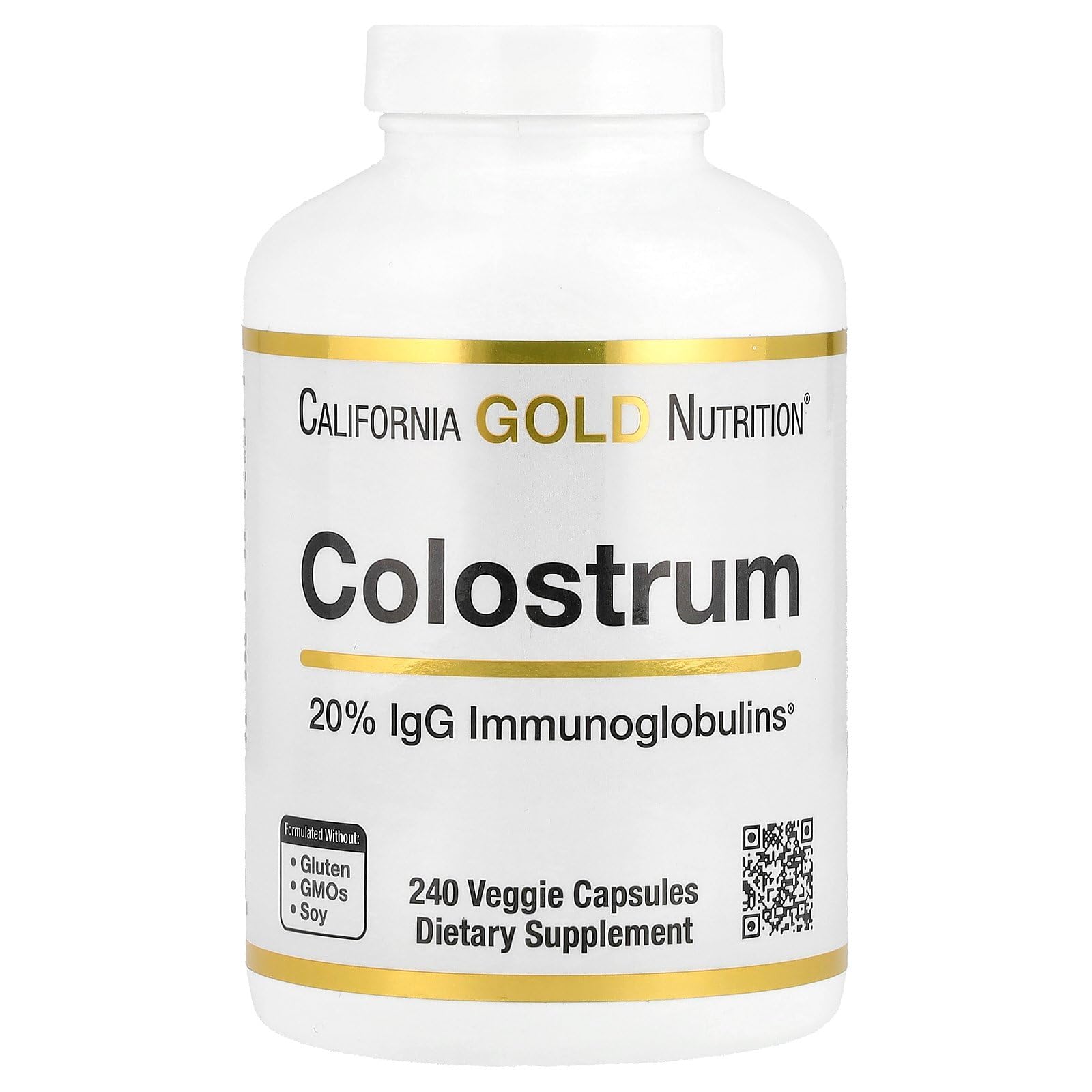 California Gold Nutrition Colostrum Supplement - 240 Veggie Capsules | Bovine Colostrum with Immunoglobulins for Immune Support | Gluten Free, Non-GMO, Antibiotic Free | Boost Immunity for Adults & Kids | Perfect for Cold Season & Daily Wellness