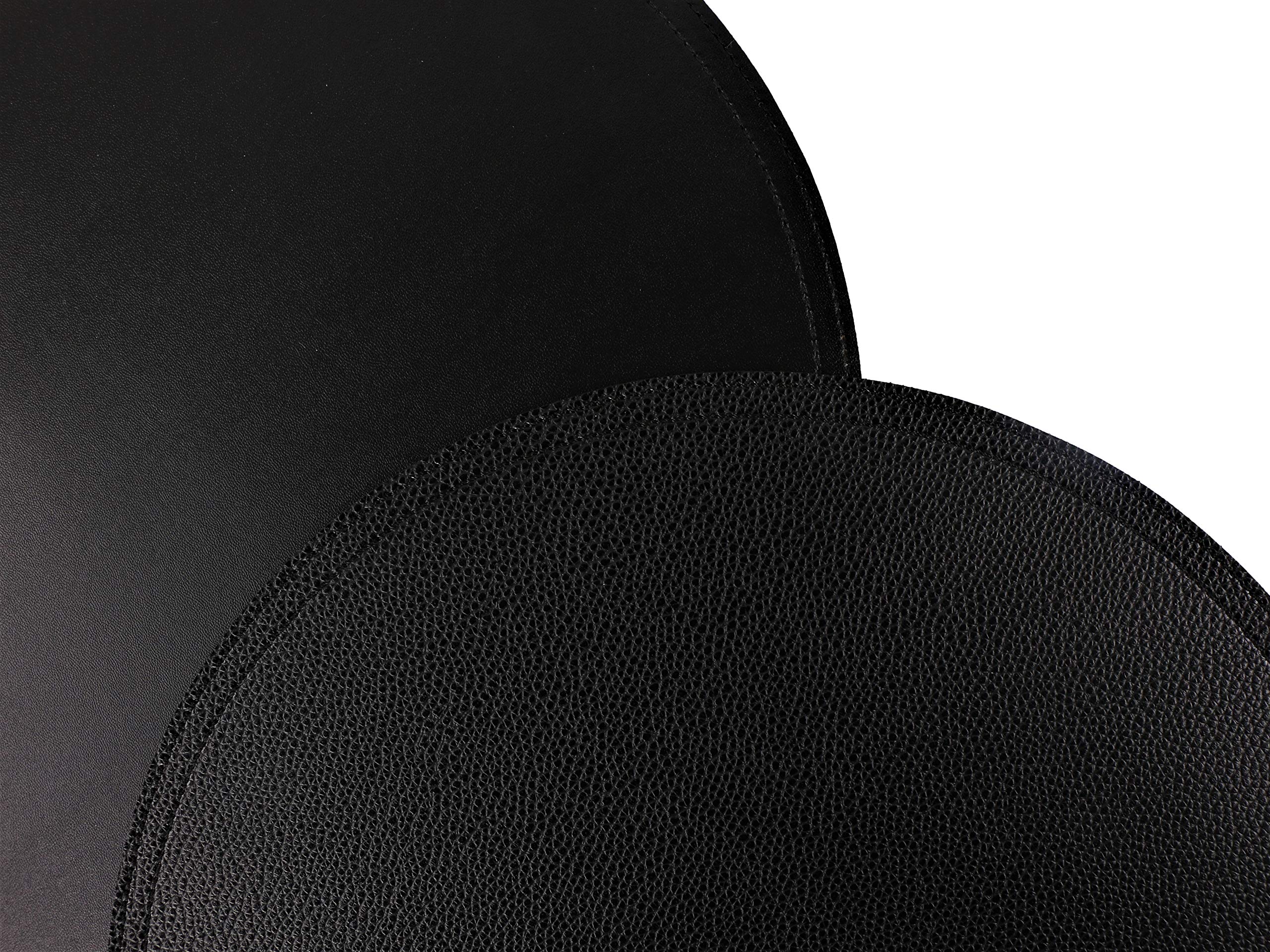 8-Pack Faux Leather Round Placemats and Coasters Set - Waterproof, Stain-Resistant Dining Table Mats for Kitchen, Coffee Table, and Home Decor - Perfect for Everyday Meals, Dinner Parties, and Holiday Gatherings
