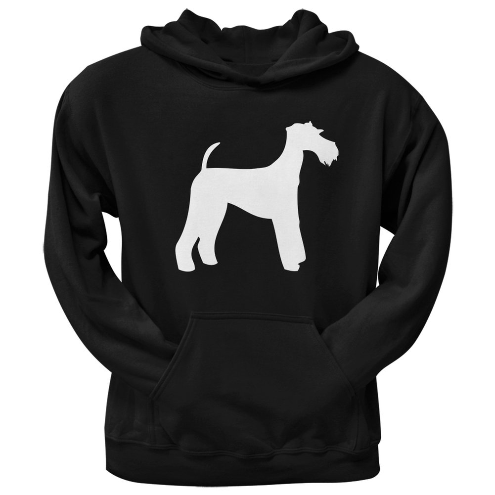 Airedale Terrier Silhouette Black Hoodie for Adults - Cozy Pullover Sweatshirt for Dog Lovers, Casual Wear & Outdoor Activities