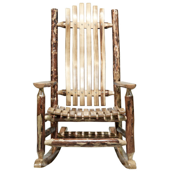 Glacier Country Collection Adult Log Rocker - Handcrafted Wooden Rocking Chair for Living Room, Porch & Cabin Relaxation