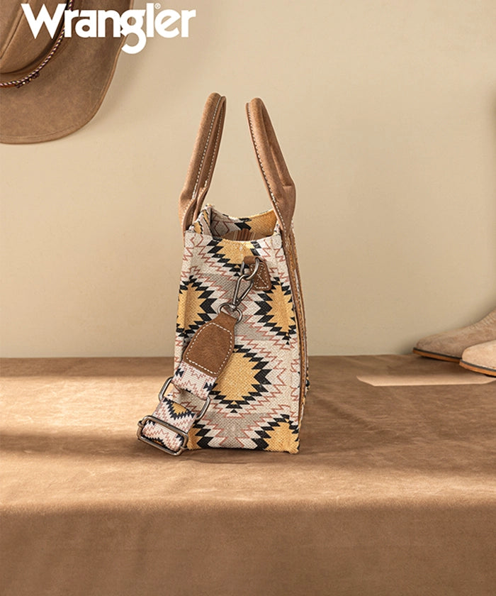 Wrangler Dual Sided Print Canvas Tote Bag - Stylish & Durable Reusable Shopping Bag for Women - Perfect for Groceries, Beach, Work & Travel
