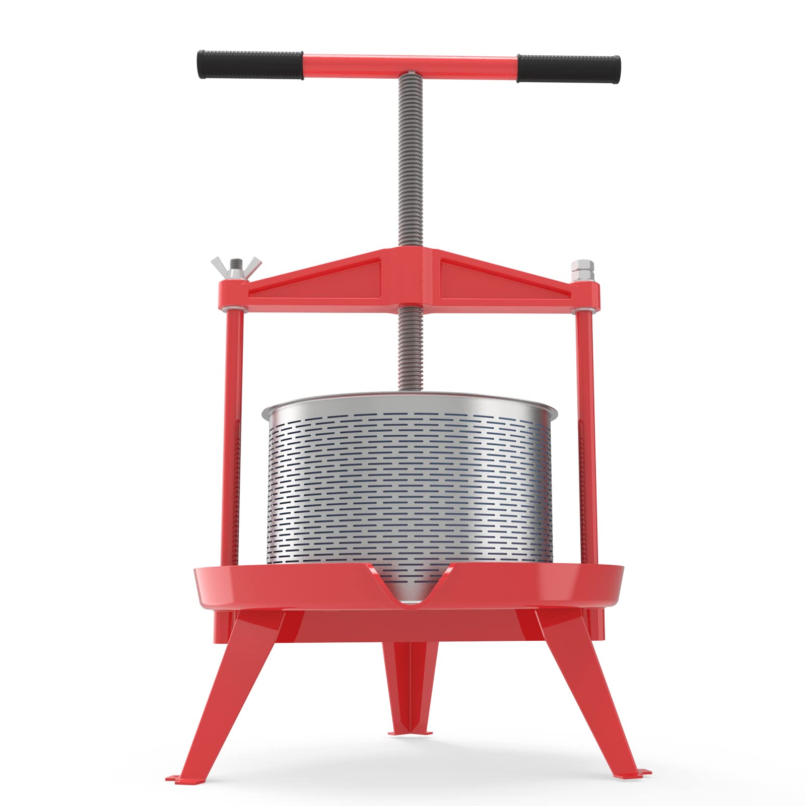 2.38 Gallon Heavy-duty Cross-beam Stainless Steel Fruit Wine Press for Home Brewing, Cider Making & Juice Extraction - Perfect for Apples, Grapes & Berries