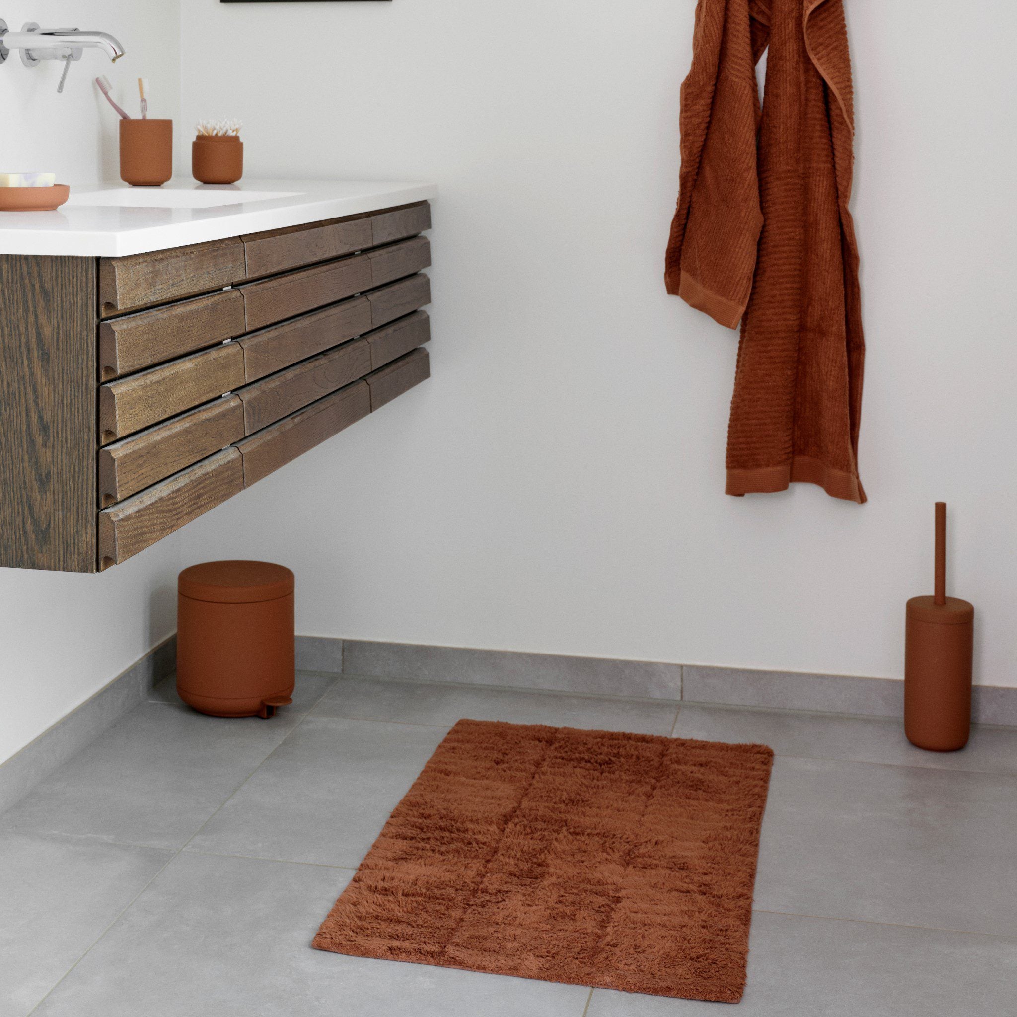 ZONE DENMARK Ume Toilet Brush - Eco-Friendly Terracotta Bathroom Cleaning Tool for Modern Homes | Perfect for Small Bathrooms & Hygienic Cleaning