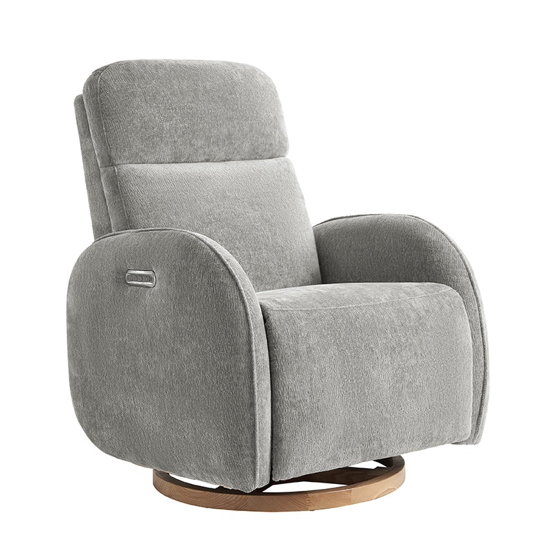 Electric Swivel Nursery Glider Chair - Comfortable Rocking Recliner for Breastfeeding, Baby Shower & Nursery Room (Gray) - Perfect for Nursing, Reading & Relaxing with Your Newborn