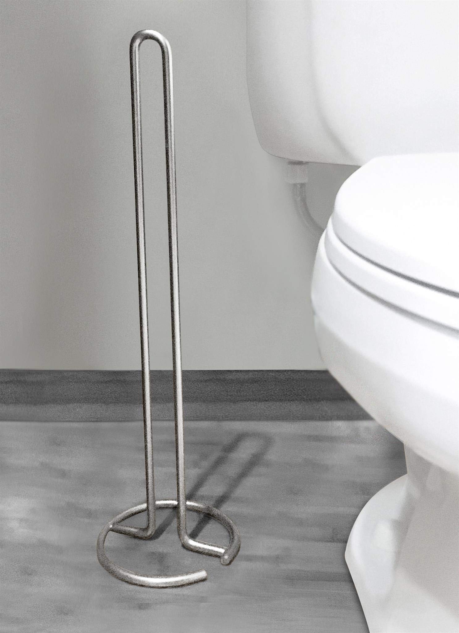 Chrome Toilet Paper Holder with Rounded Design - Durable Metal Bathroom Tissue Roll Stand for Home, Office, or RV - Perfect for Modern and Minimalist Decor