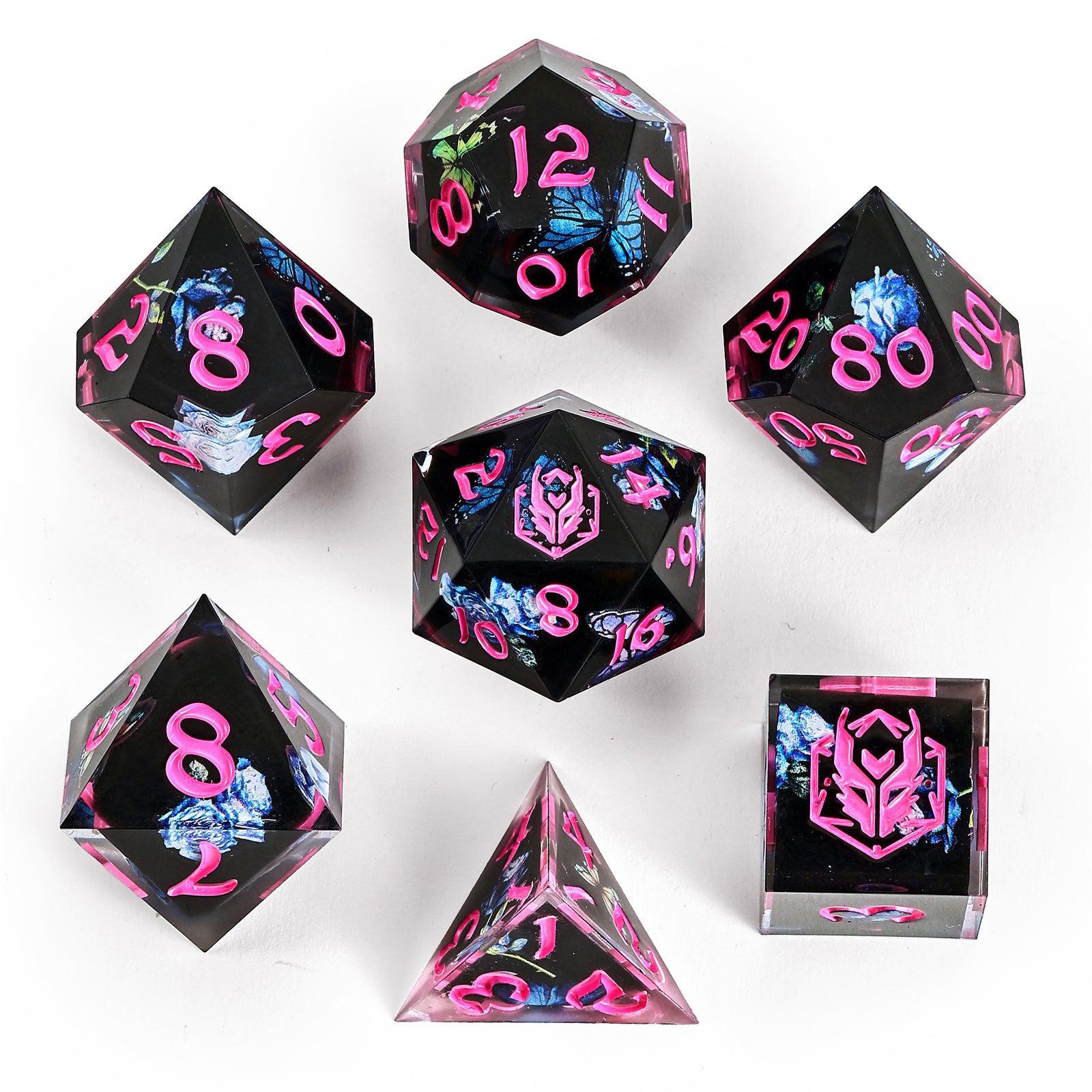 Vintage Handbag with Resin 7 Die RPG Set - Captured Magic Collection for Tabletop Gaming & Cosplay Accessories | Perfect for Dungeons & Dragons, Fantasy Roleplaying Games & Collector's Display