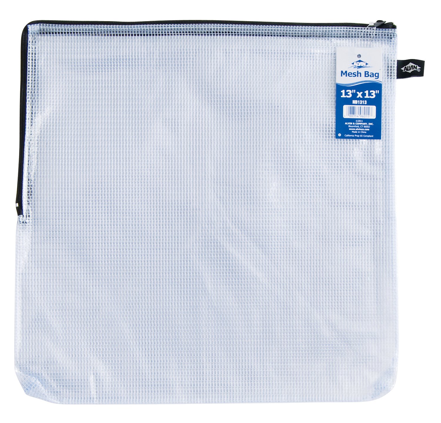 ALVIN - NB1313 Clear PVC Mesh Zipper Storage Bag 13x13 Inch - Multi-Purpose Organizer for Needlework, Art Supplies, Travel & Home Organization | Perfect for Craft Projects, Office Supplies & Travel Accessories