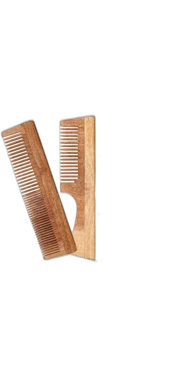 Organic Neem Wooden Comb for Dandruff Control & Hair Fall Prevention - Anti-Fungal & Scalp Care for Men & Women - Perfect for Daily Hair Care & Natural Styling