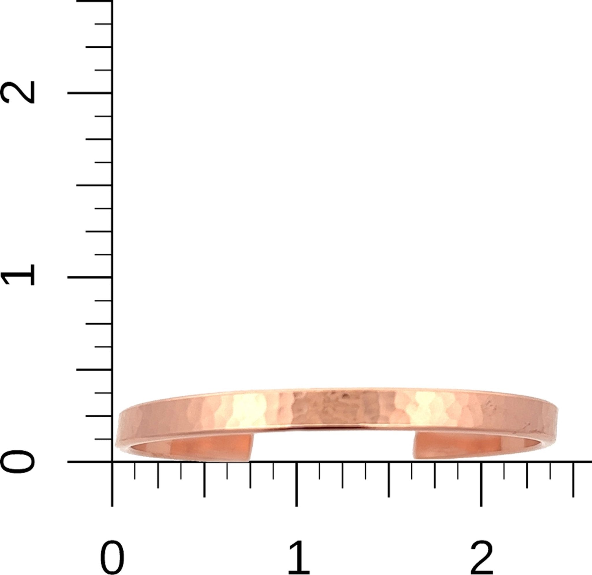 Men's Hammered Copper Cuff Bracelet - 5mm Wide Handmade Bangle for Casual & Formal Wear - Perfect Gift for Him