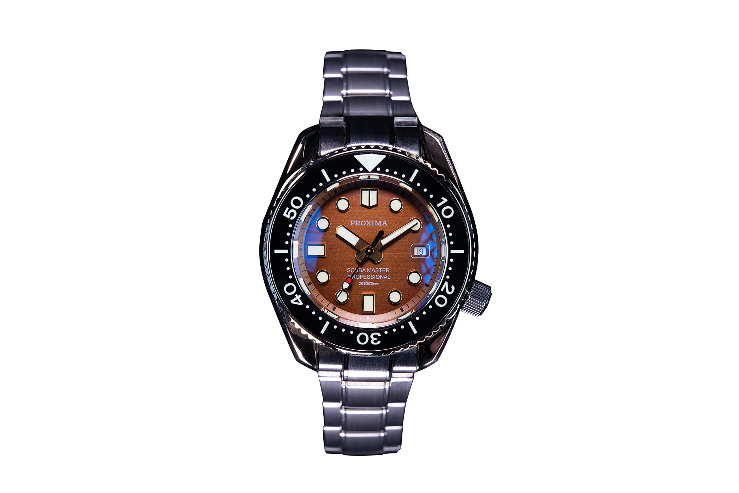 Proxima Men's Automatic Mechanical Watch - Luxury Stainless Steel Business Wristwatch PX1683 | Waterproof 50M, Diver Style with Coffee Dial | Perfect for Office, Formal Events & Everyday Wear