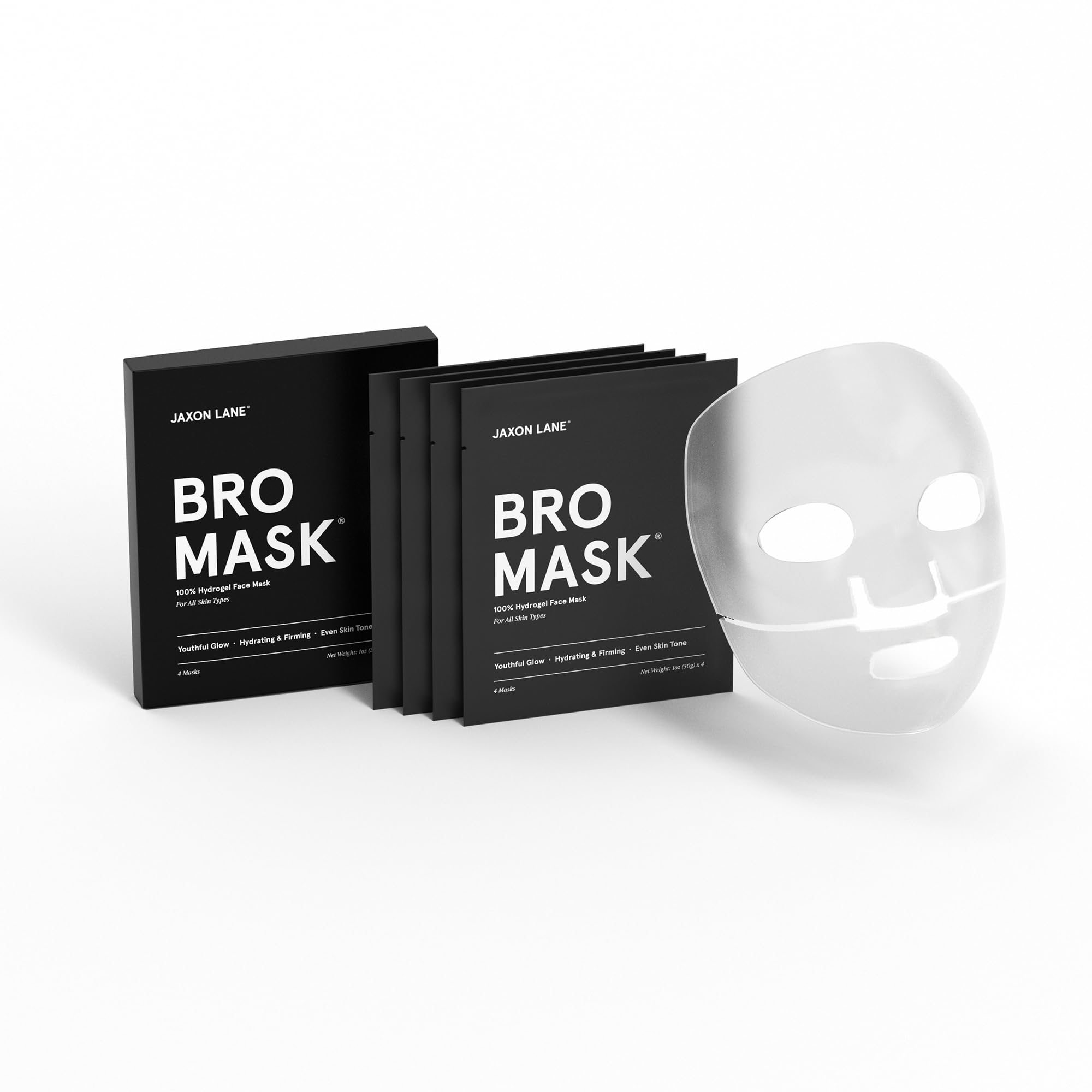 BRO MASK: Korean Face Mask for Men - Hydrating & Anti-Aging Sheet Mask with Vitamin C, E, Hyaluronic Acid & Collagen (16 Pack) | Skincare for Acne Treatment & Wrinkles | Perfect for Daily Routine, Travel & Self-Care