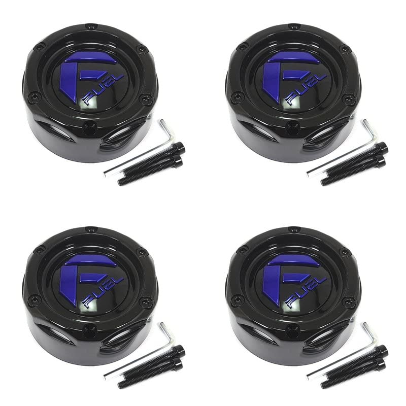 4 Fuel Off-Road Black Center Caps for 4L D783 & D784 UTV Models - Perfect for ATV Accessories, Off-Roading, and Trail Riding Adventures