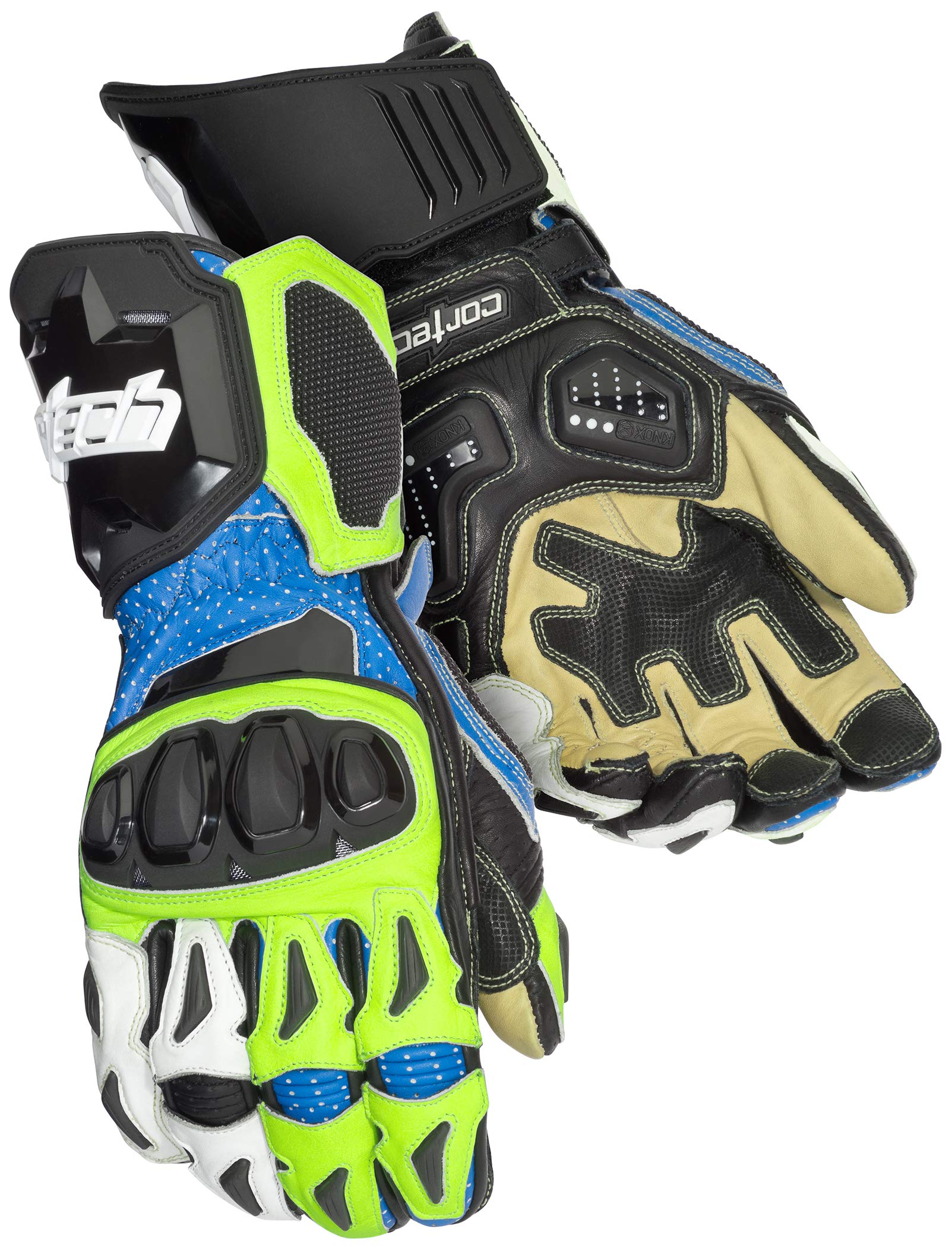 Cortech Adrenaline 3 Men's Street Motorcycle Gloves - Blue High Visibility Small | Breathable Protective Riding Gloves for Urban Commuting & Long-Distance Touring