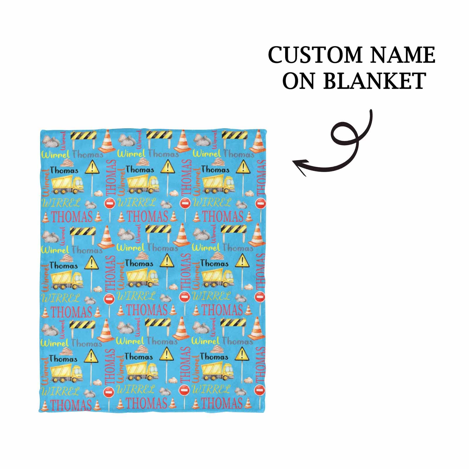 Custom Personalized Truck Blanket with Name - Soft Throw Blanket for Boys, Girls, Women & Baby - Perfect for Road Trips, Camping & Cozy Home Decor