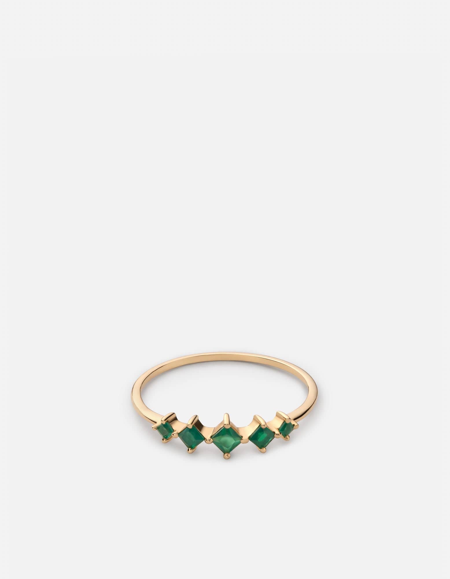 14K Gold Echo Chalcedony Ring for Women - Elegant Stackable Gemstone Jewelry for Everyday Wear & Special Occasions