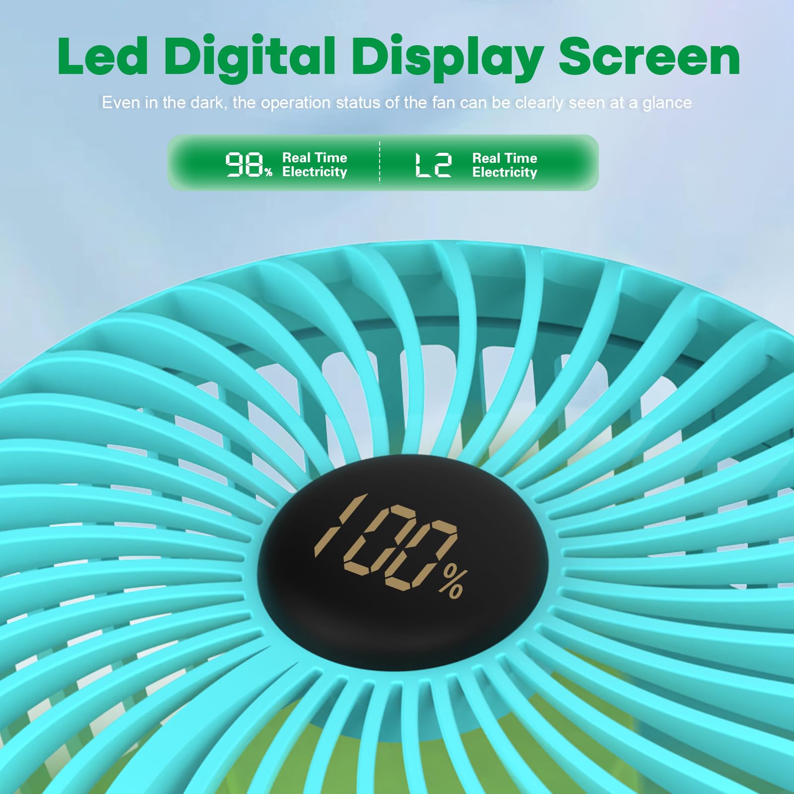 Baby Stroller Fan with Auto Oscillation - Portable Tripod Clip Fan with LED Display & 3600mAh Rechargeable Battery - 4-Speed Mini Handheld Fan for Car Seat, Crib, Bike, Treadmill - Perfect for Outdoor Activities, Travel & Nursery Cooling