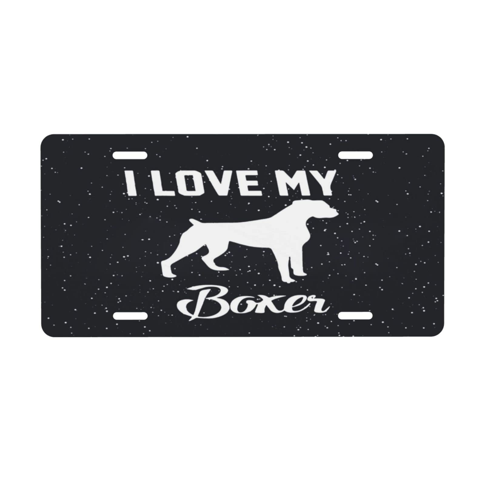 Custom Aluminum Car License Plate Sign - 6x12 Inch Cute Boxer Dog Design, Durable Metal Tag for Vehicles - Perfect for Pet Lovers & Car Accessories (Great for Gifts, Decoration, and Personalizing Your Ride)