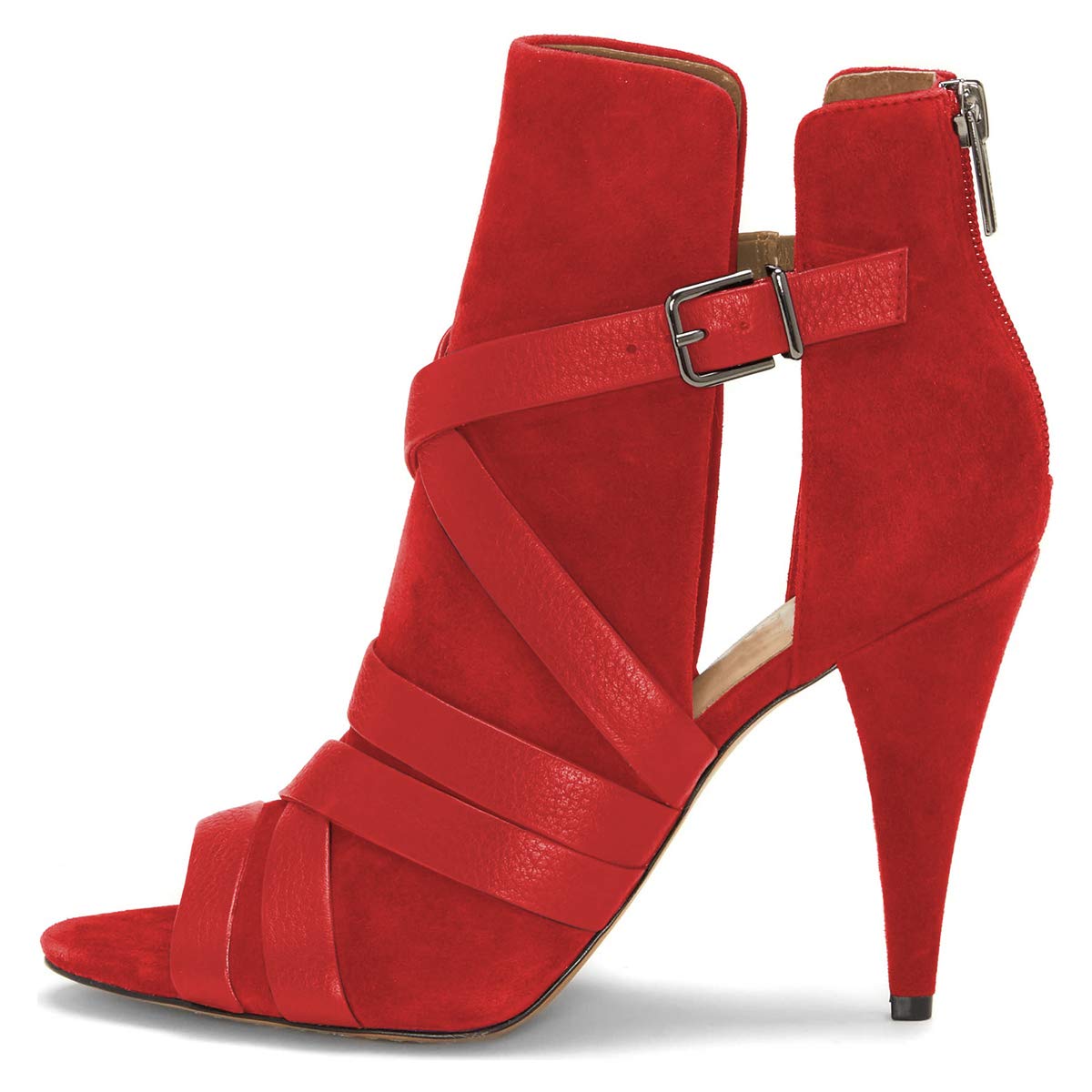 YDN Women's Peep Toe Cone High Heel Booties - Stylish Cutout Buckle Party Dress Pumps for Women | Perfect for Evening Events, Date Nights & Special Occasions
