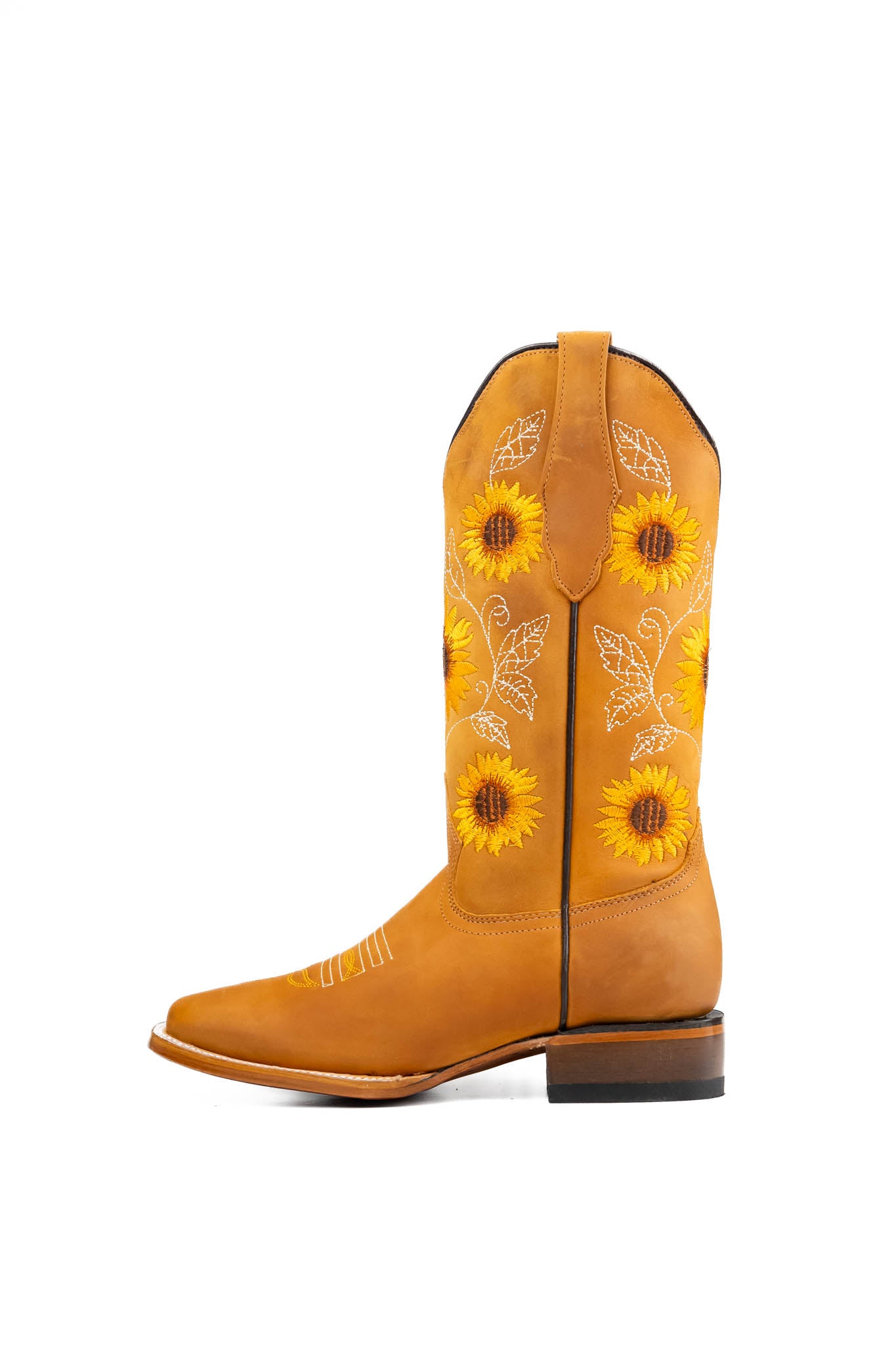 Stylish Women's Sunflower Square Toe Cowgirl Boots - Western Fashion Ankle Booties for Country Dancing & Rodeo Events