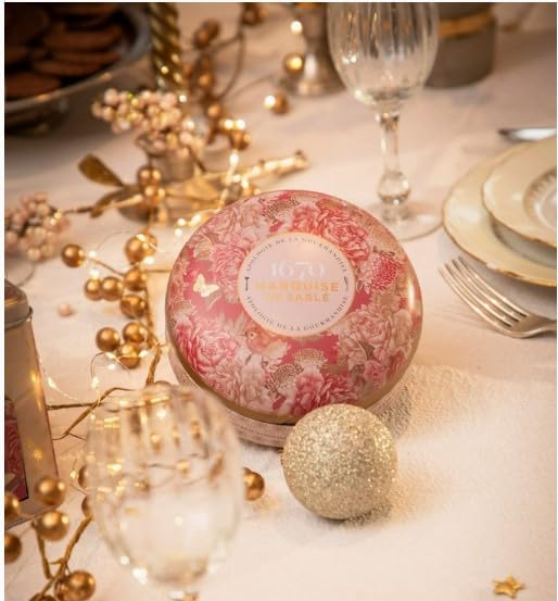 Premium French Apricot Shortbread Cookies in Decorative Metal Tin - La Sablésienne L'Ecrin Trésor Treasure Box - 6.2 Oz Imported Gourmet Biscuits - Perfect for Gifts, Tea Time & Special Occasions