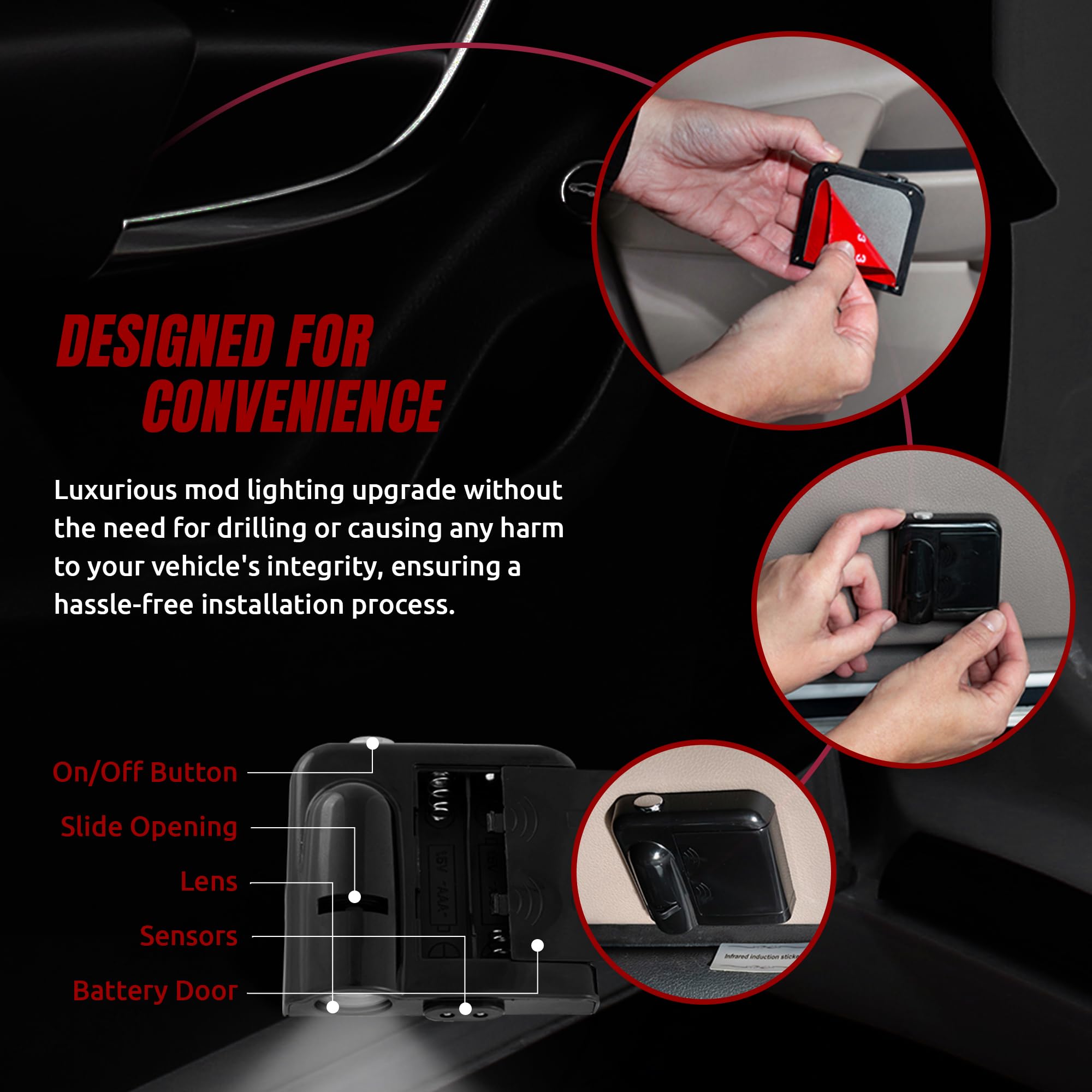 Official Indiana Hoosiers LED Car Door Light Projector - Wireless Team Logo Light for Cars - Battery Powered Universal Fit Auto Accessory - Perfect for Game Day Tailgating and Showing School Spirit