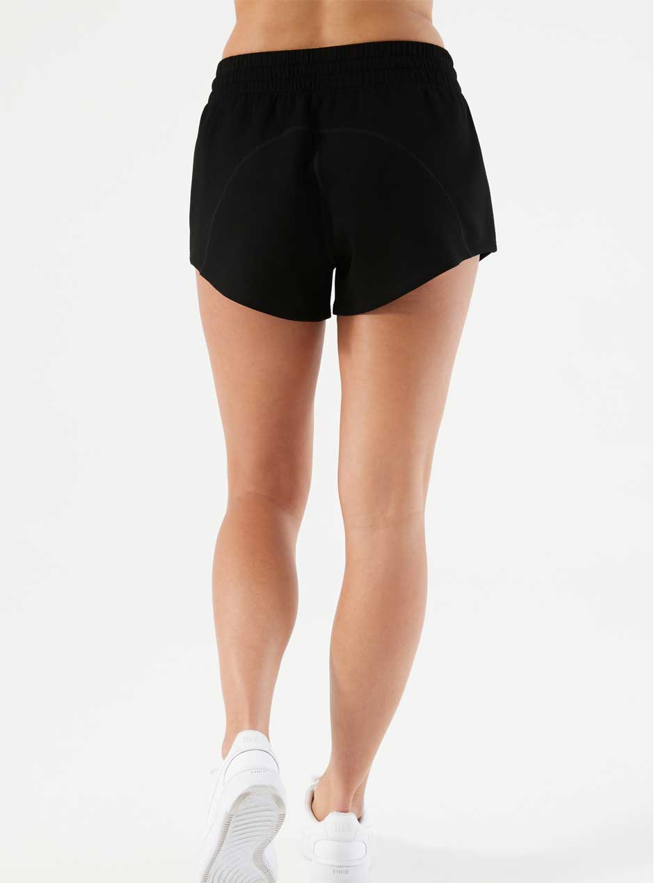 NUX Active Women's Sleek Fabric Shorts - Black | High Waist Workout Shorts for Running, Yoga & Gym | Comfortable Athletic Shorts for Women