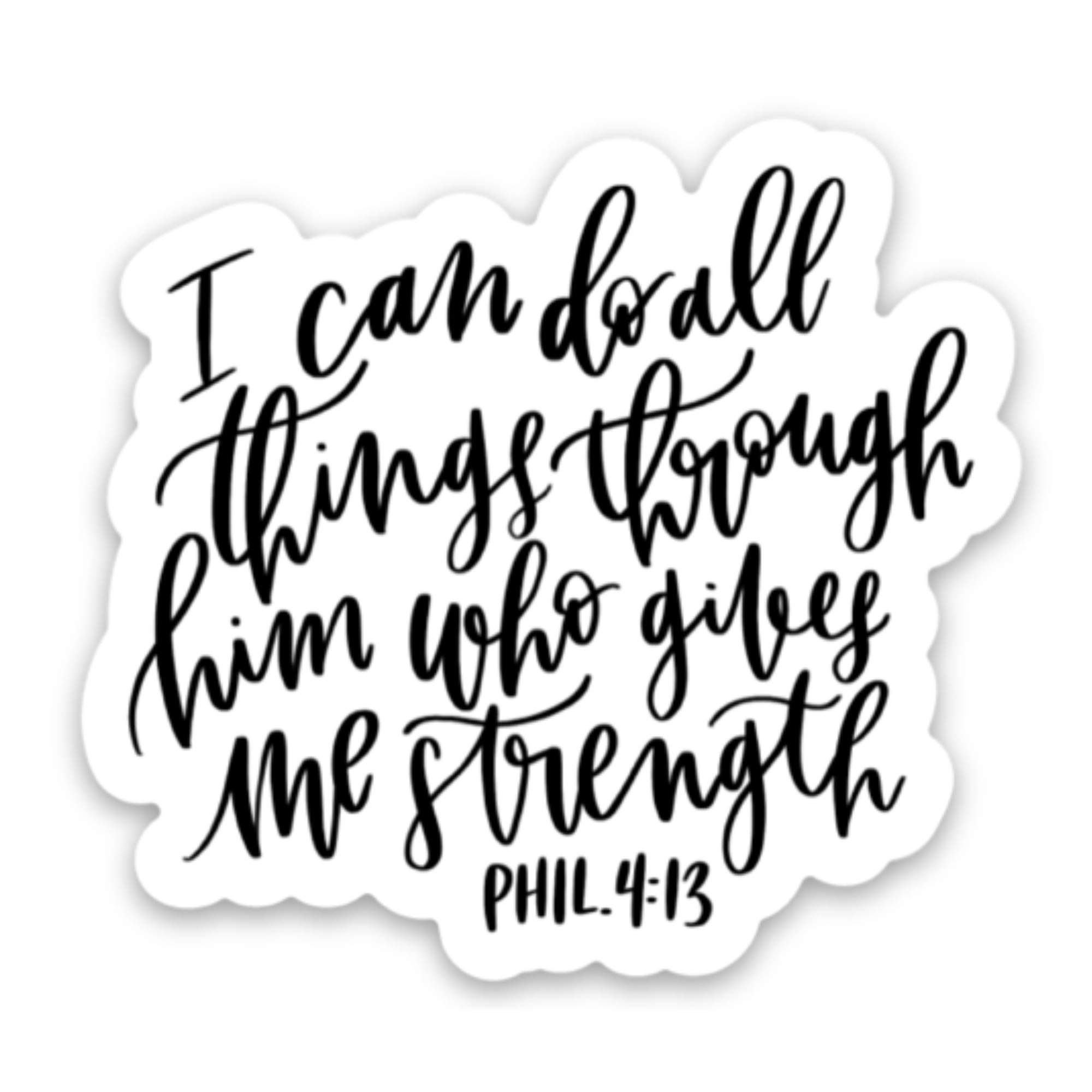 Philippians 4:13 Christian Bible Verse Sticker - Waterproof Vinyl Decal for Laptop, Hydro Flask, Bible, Journal - Inspirational Religious Faith Stickers for Prayer & Strength - Perfect for Daily Devotion, Church Gifts & Spiritual Encouragement