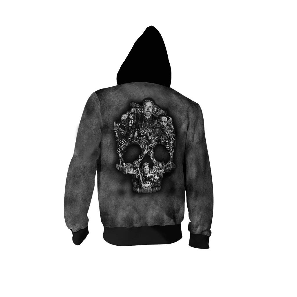 FEIBO Men's 3D Printed Hoodie - The Walking Dead Graphic Pullover Sweater with Pocket, Long Sleeve Casual Clothing for Cosplay, Christmas Gifts & Everyday Wear