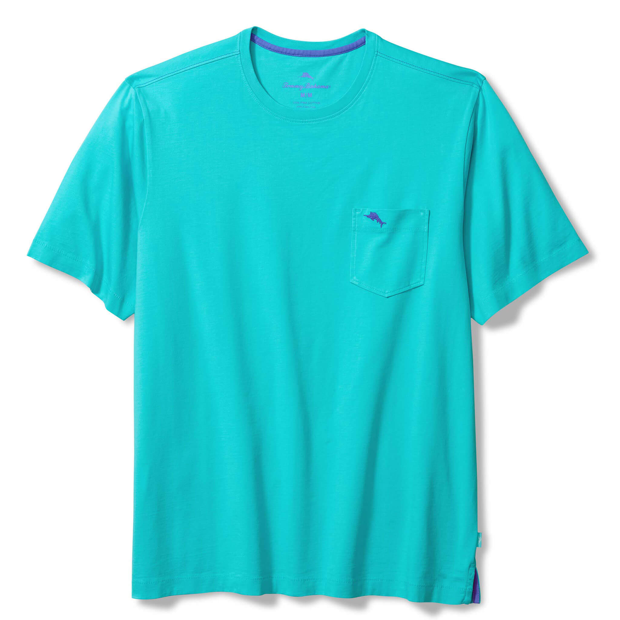 Tommy Bahama Men's Bali Skyline T-Shirt - Blue Curacao Casual Short Sleeve Tee for Beach Vacation & Summer Outings