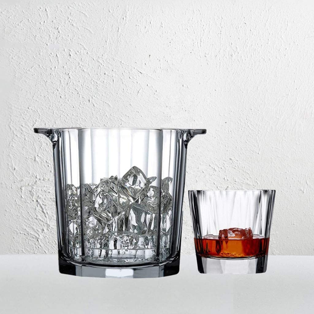 SOCUY 1600ml Crystal Glass Ice Bucket - Elegant Wine & Champagne Cooler for Parties, Weddings & Outdoor Events - Premium Beverage Tub for Wine Bottles, Beer & Drinks