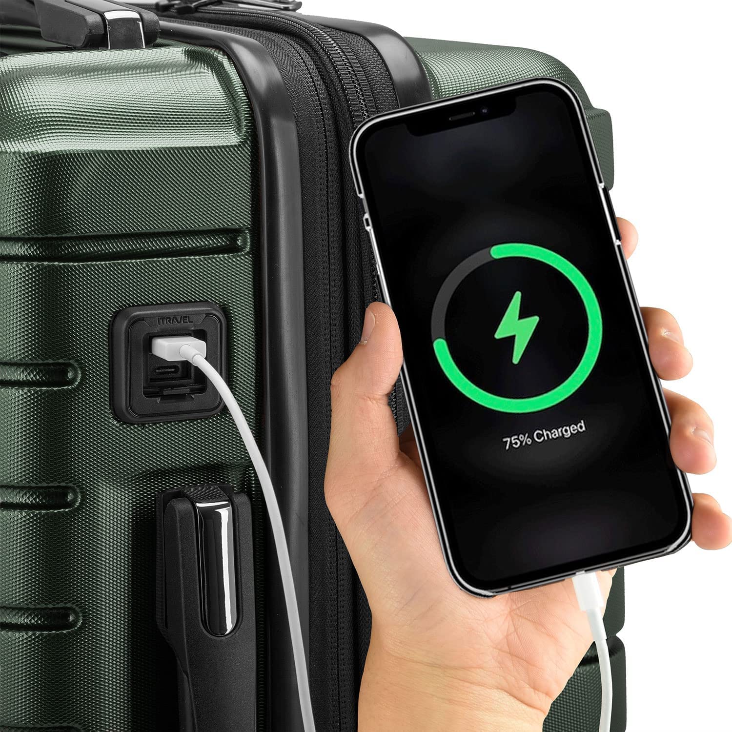 Traveler's Choice Archer Polycarbonate Hardside Spinner Luggage Set - 2-Piece Lightweight Suitcase with Tie Down Straps, Green - Perfect for Air Travel & Business Trips