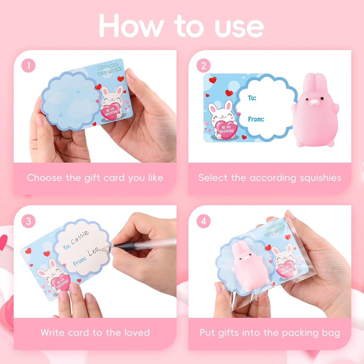 72Pcs Valentine's Day Gift Cards for Kids with Mochi Squishies & Sticky Hands - Cute Stress Relief Toys, Classroom Prizes, Party Favors for Boys & Girls | Perfect for Valentine's Exchange, Birthday Parties & School Rewards
